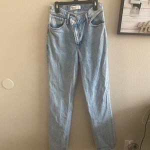 Abercrombie High Rise 90s Straight - criss cross waistband
